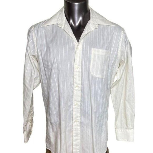 Vintage Mens Damante Single Needle Tailoring  u Dress Shirt Size 34 Neck 16.5 - Picture 1 of 7